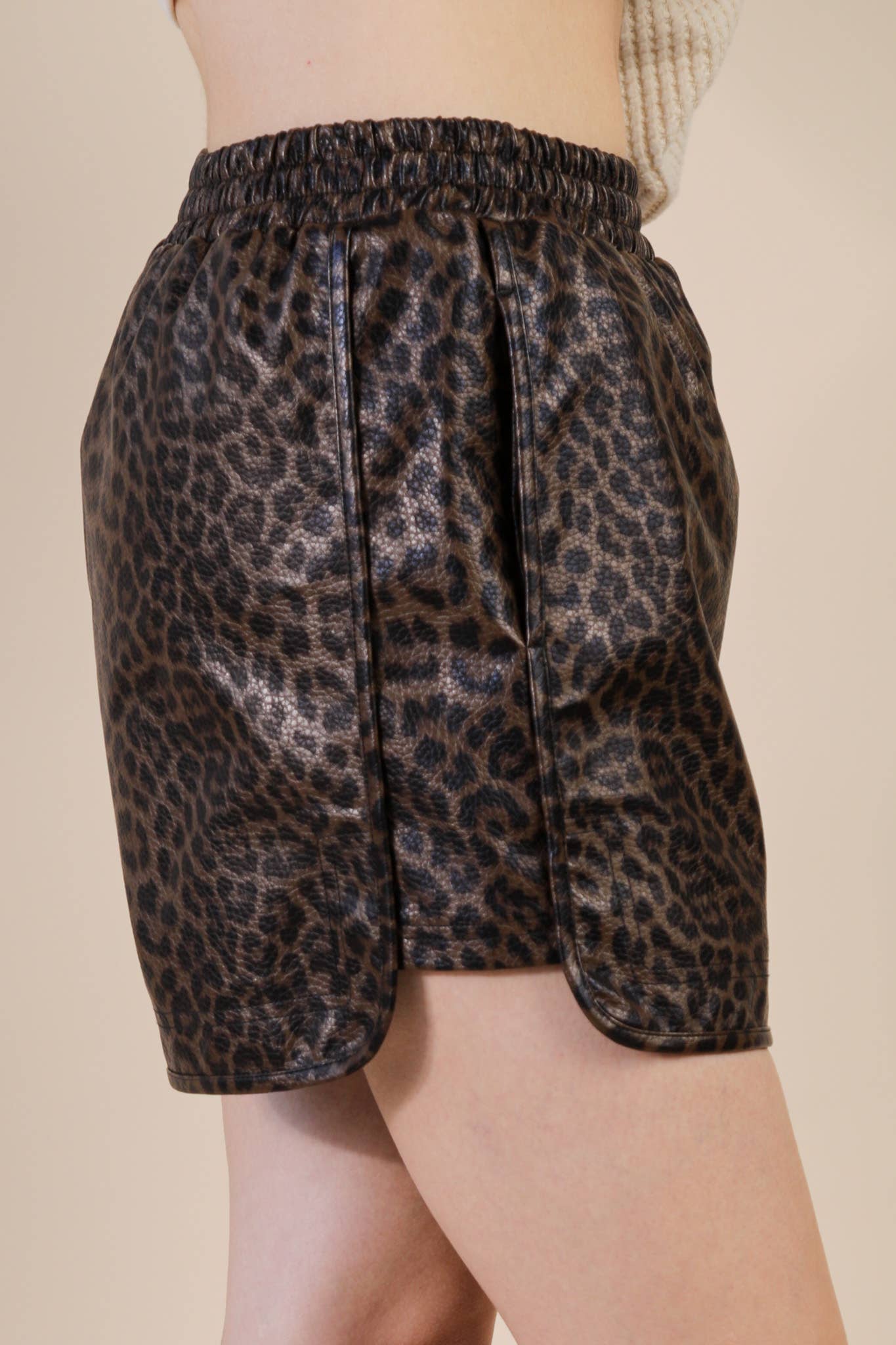 High Waist Leopard Shorts