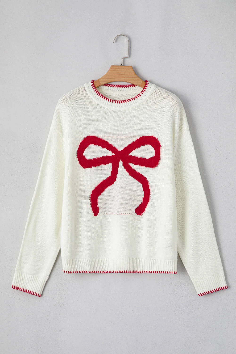 Bow Knit Sweater Holiday Pullover
