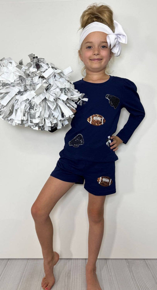 Girls Navy Sparkle Cheer Set
