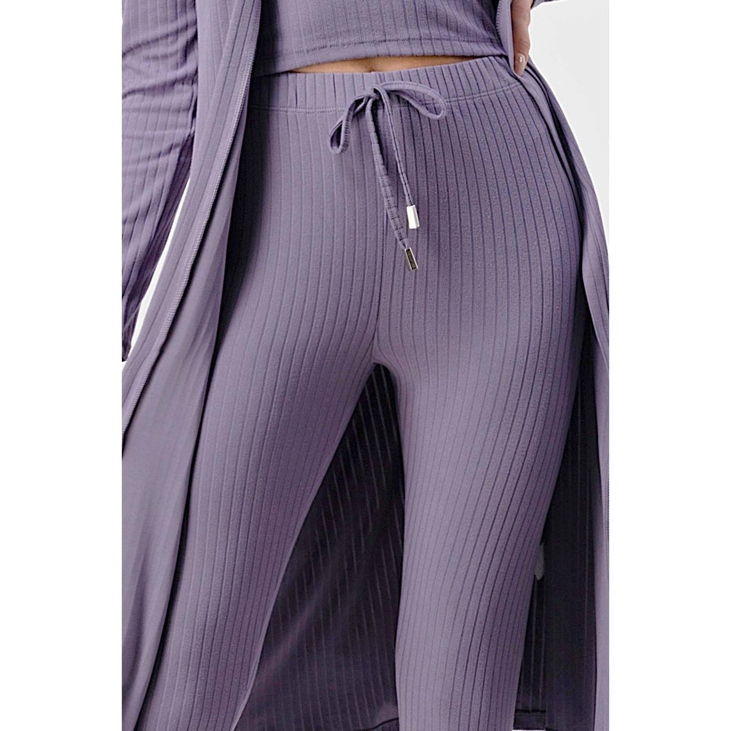 3PCS SET CROP TOP JOGGERS PANTS WITH CARDIGAN