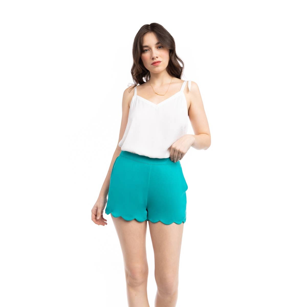 Scalloped Hem Shorts