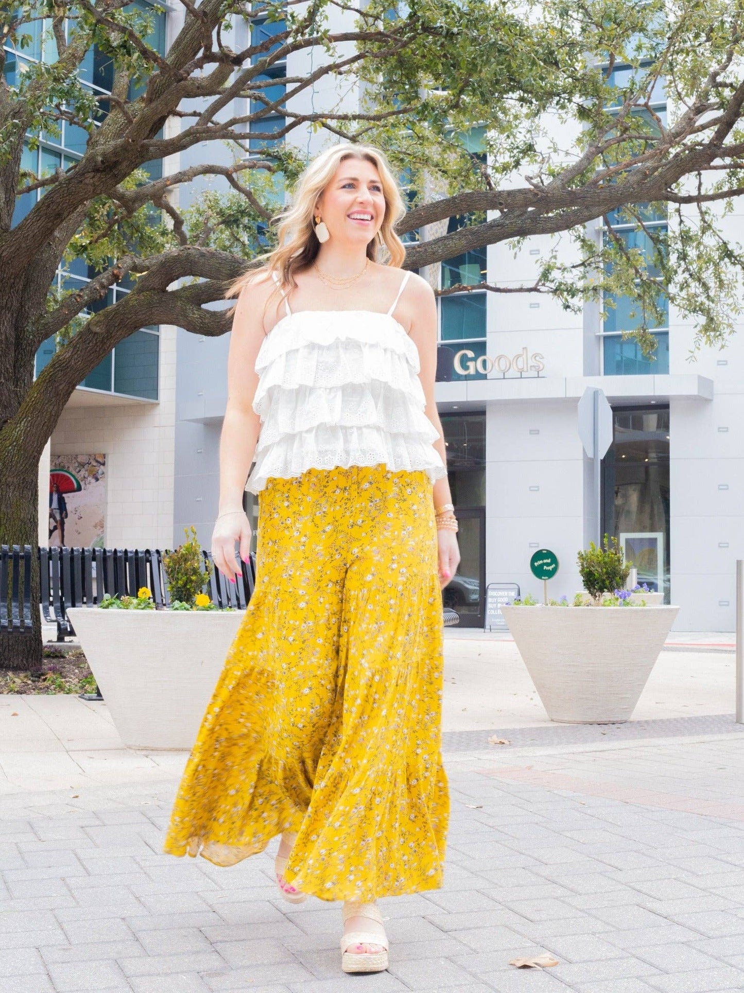 You're Making Me Blush White Eyelet Ruffle Top