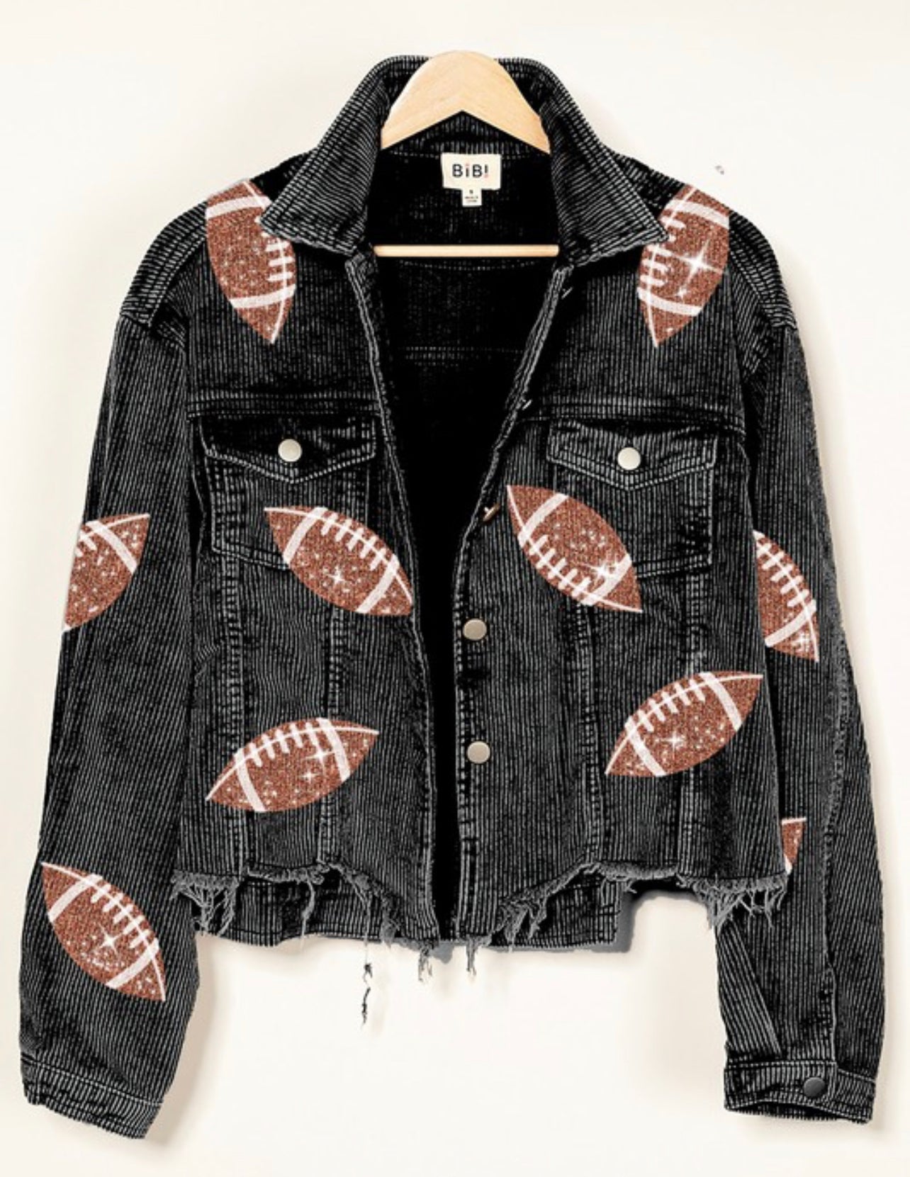 Sequins Football Corduroy Jacket