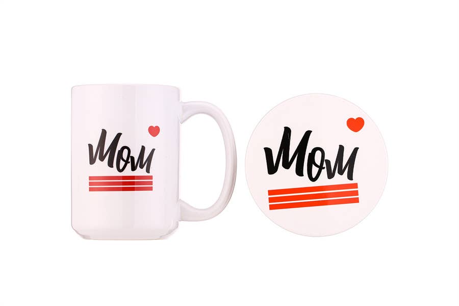 Mom Themed Coffee Mug and Coaster Gift Set