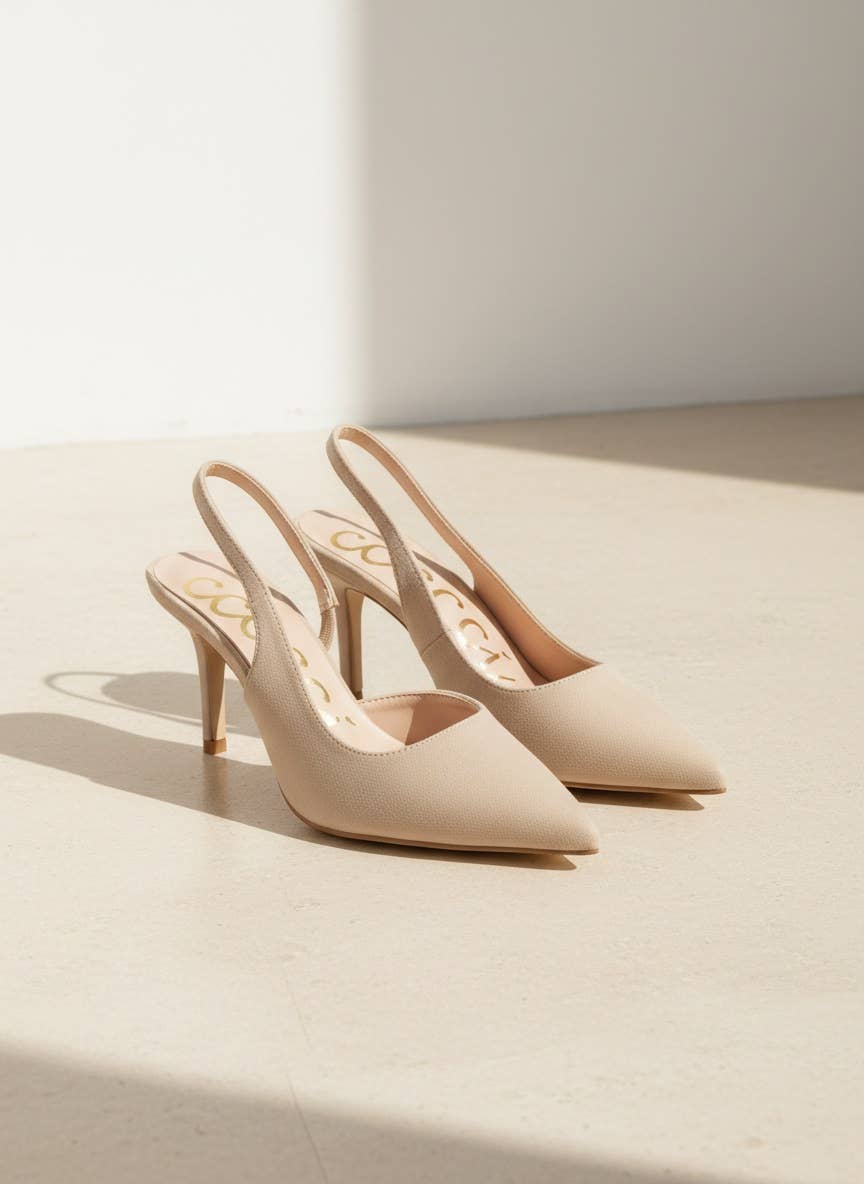 SARAH Pointed Toe Slingback Heels