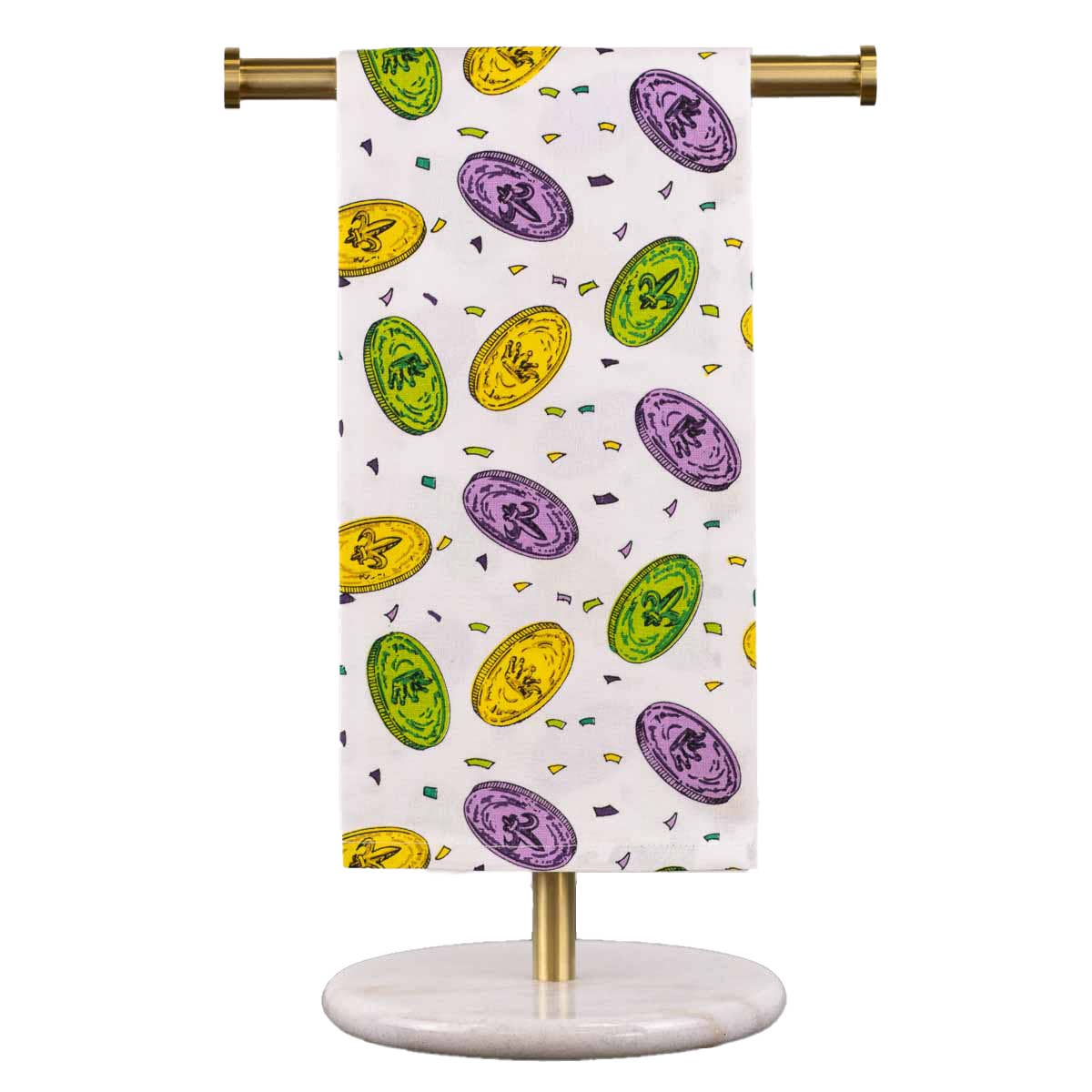 Mardi Gras Doubloons Hand Towel  20x28