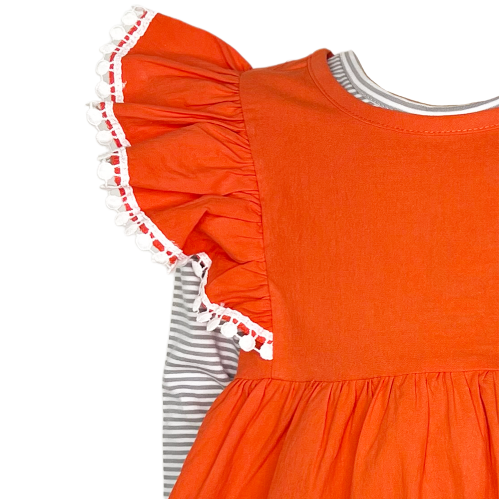 Girls Orange Fall Dress