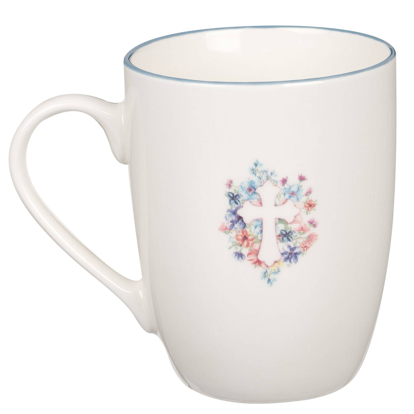 Mug Blue Floral Cross