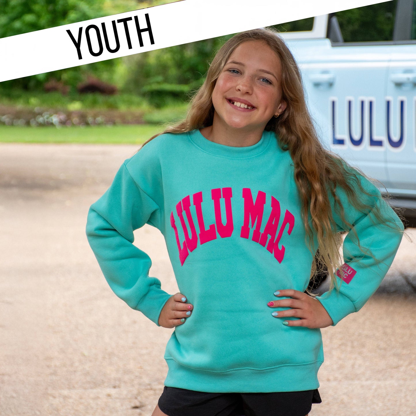 Lulu Mac PUFF MINT/HOT PINK Sweatshirt