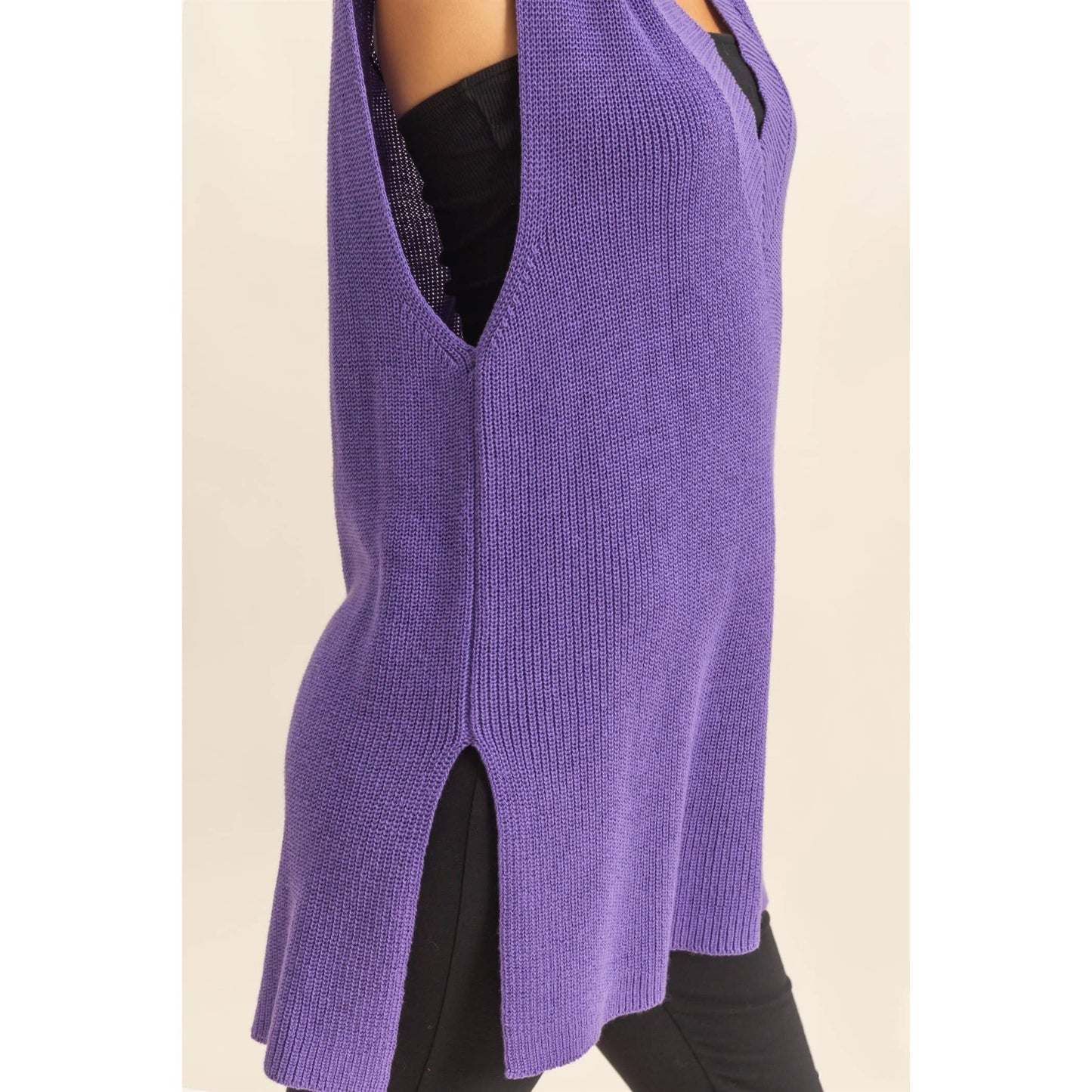 V-Neck Knitted Sweatervest ~ Wisteria