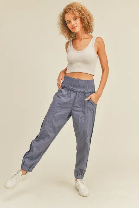 Purple High Rise Warm-up Style Jogger