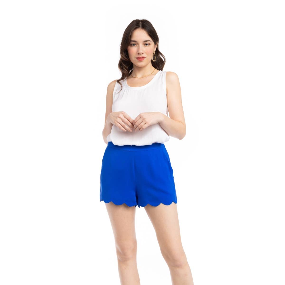 Scalloped Hem Shorts
