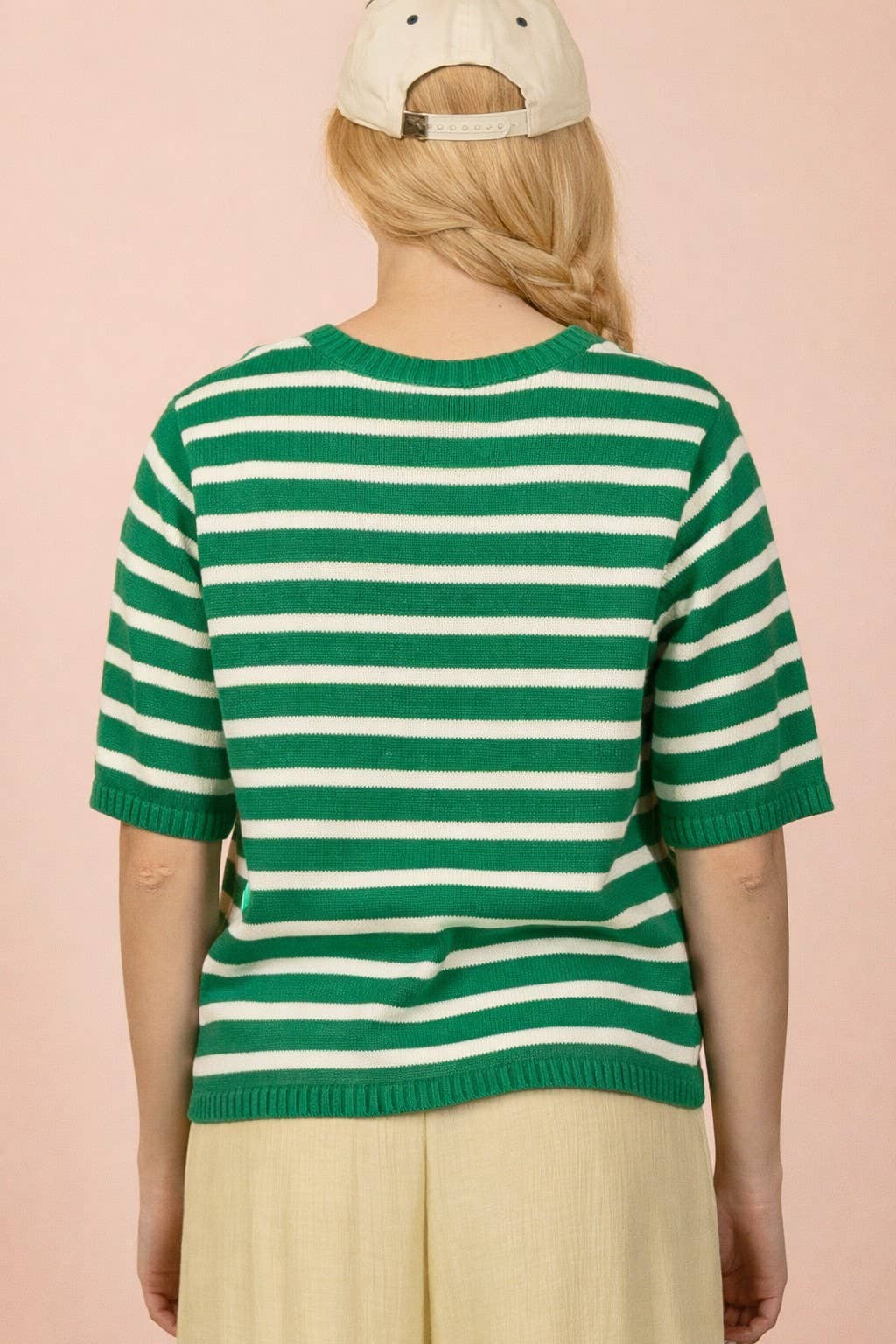 Stripe Button Down Knit Sweater Top