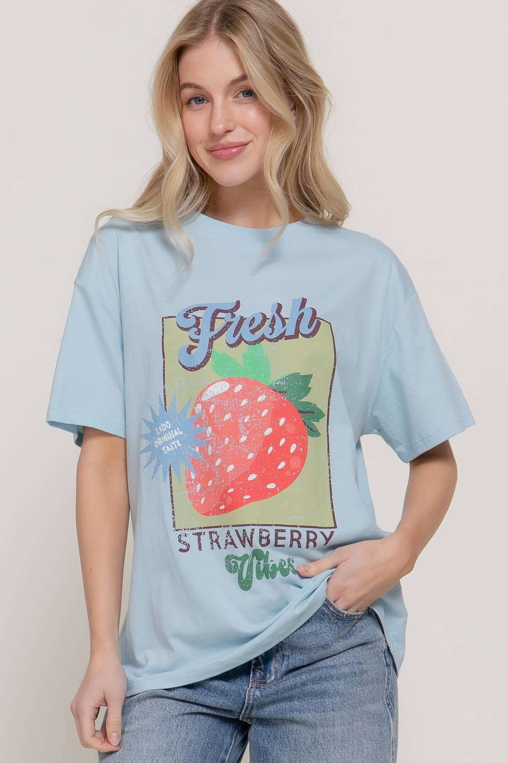 Short Sleeve Crew Neck Printed Oversized Tee