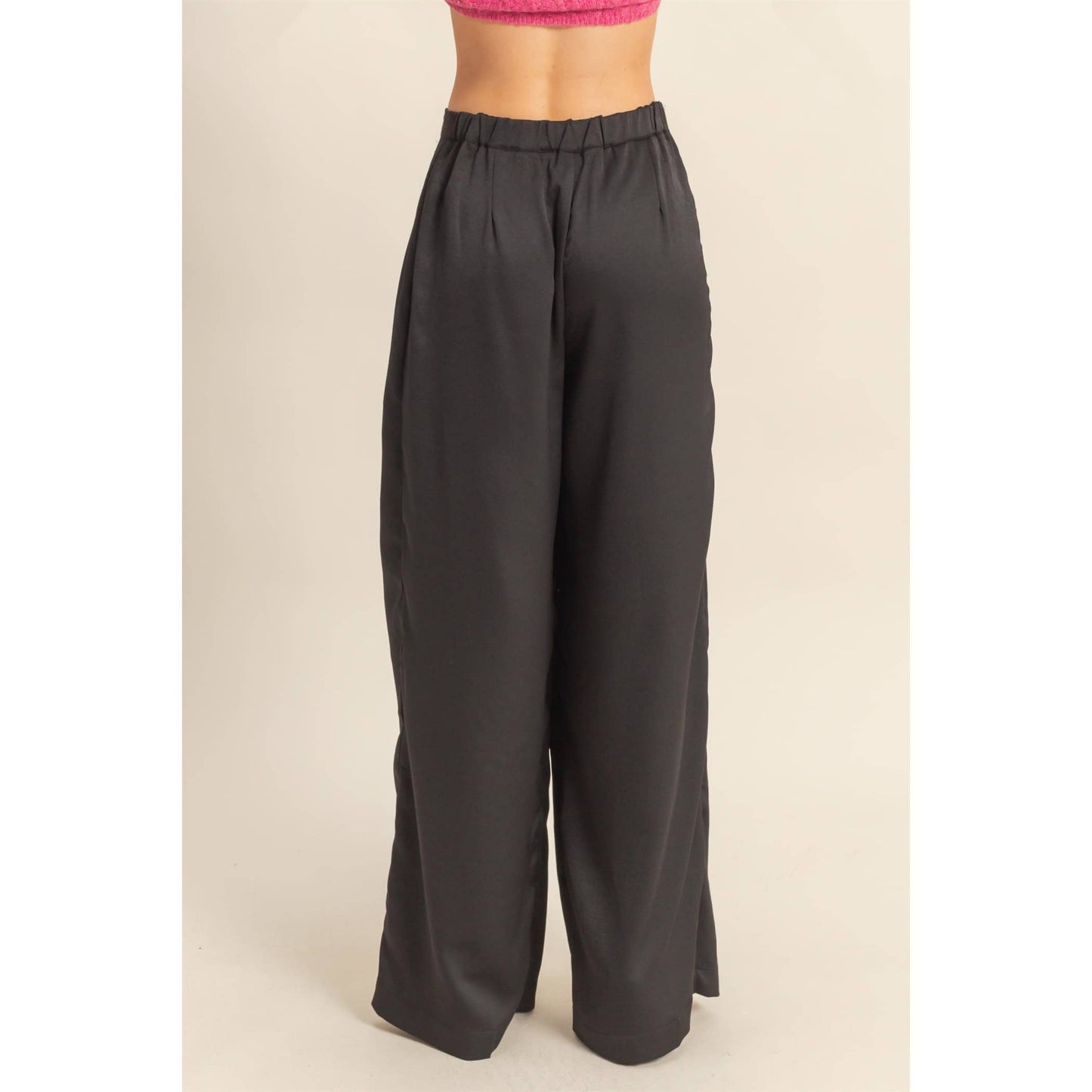 Wide-Leg Palazzo Pants With Pleated Detail