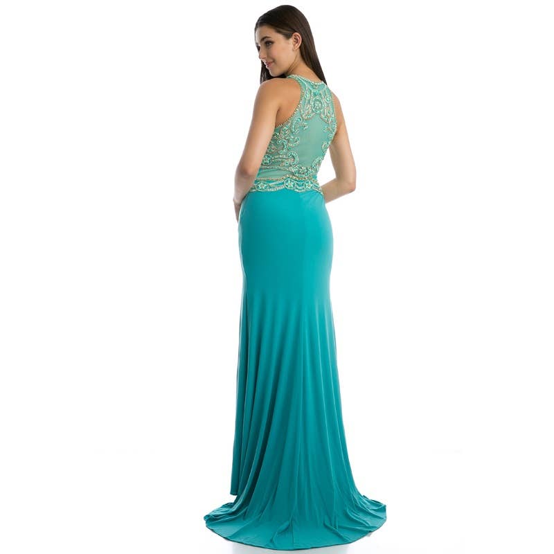 JEWEL EMBELLISHED HIGH TOP EVENING GOWN ~ Small