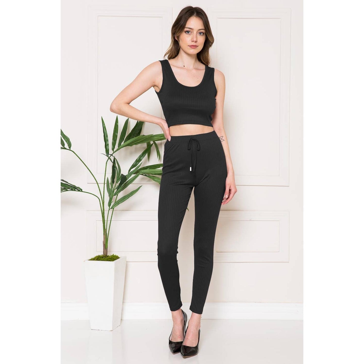 3PCS SET CROP TOP JOGGERS PANTS WITH CARDIGAN