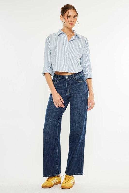 HIGH RISE WIDE LEG Dark KanCan
