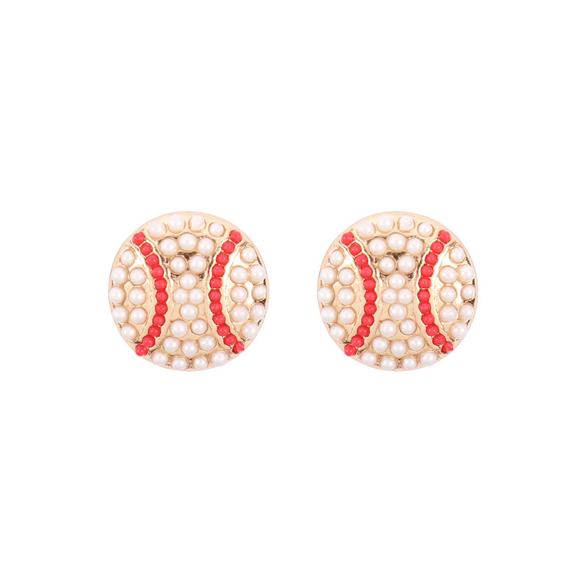 SPORTS SEED BEAD STUD EARRINGS