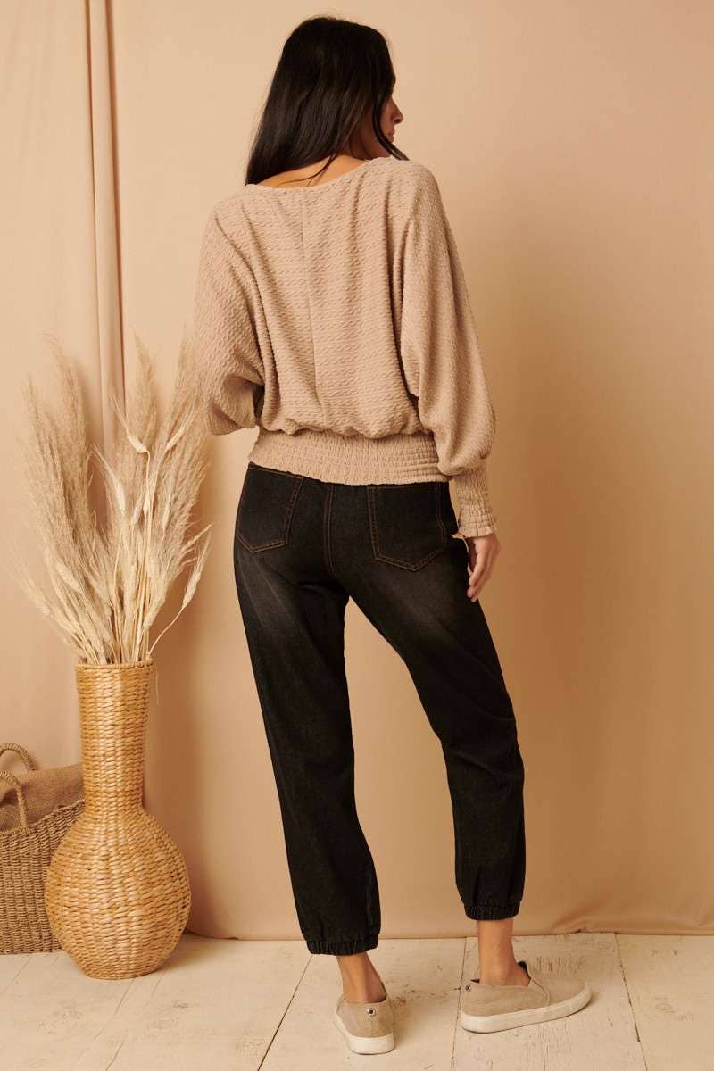 DISTRESSED JOGGER DENIM PANTS