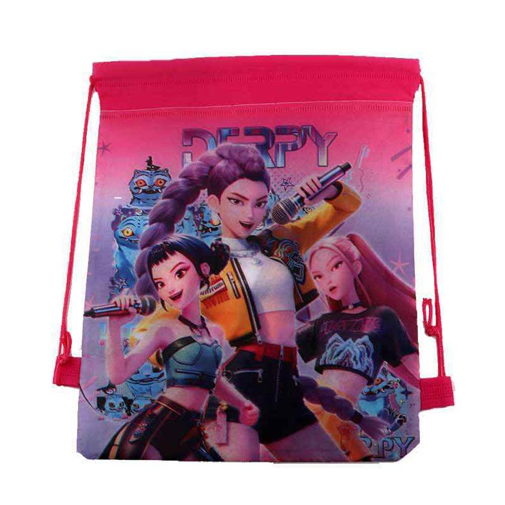 Kpop Demon Hunters Character Printed Drawstring Backpack Bags