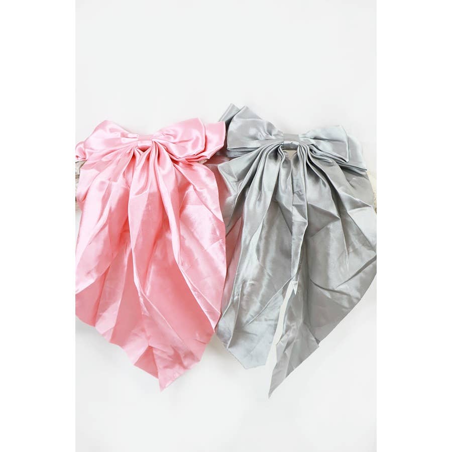 Long Tail Satin French Bow Hair Barrettes