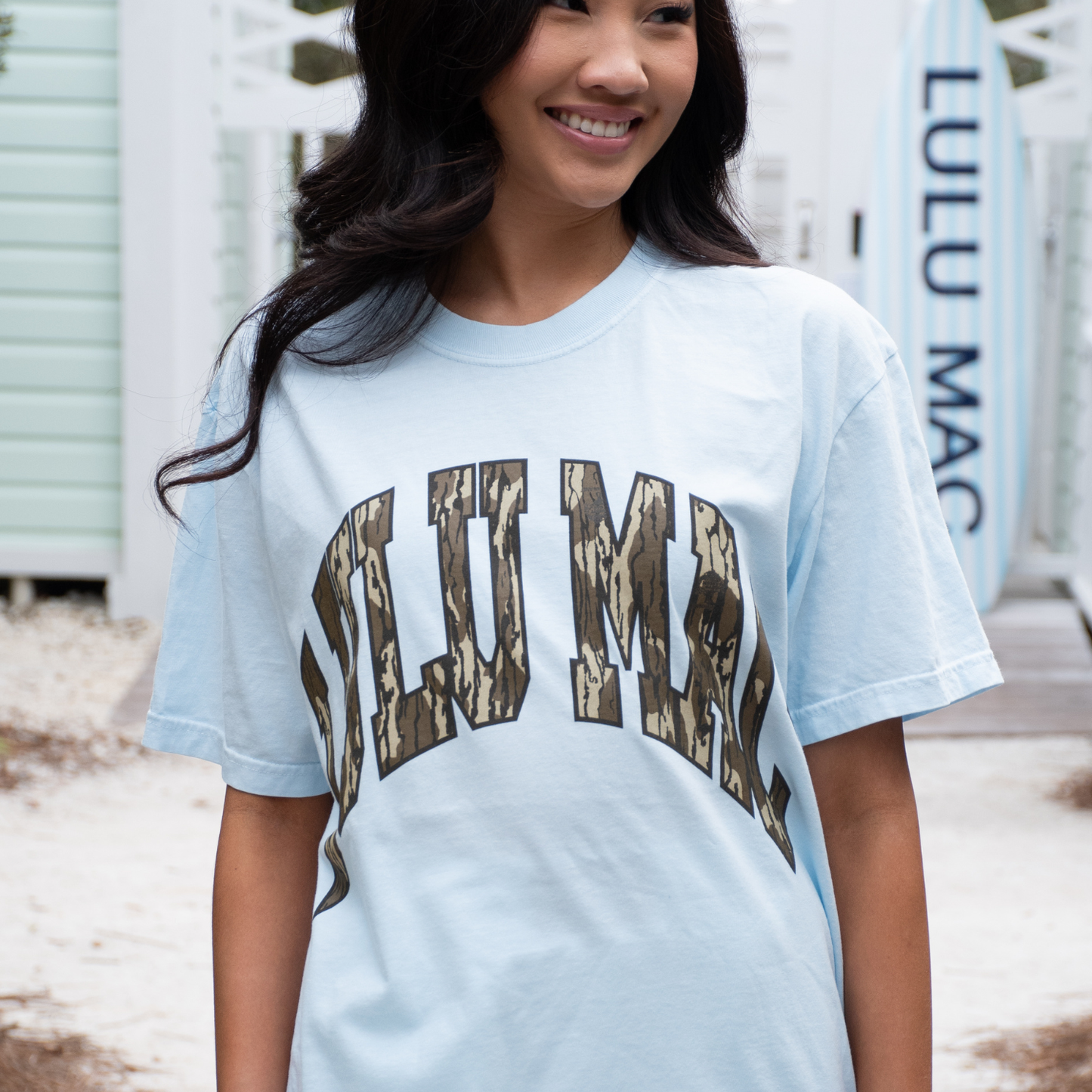 Lulu Mac Adult Mossy Oak Bottomland Chambray Comfort Colors Tee