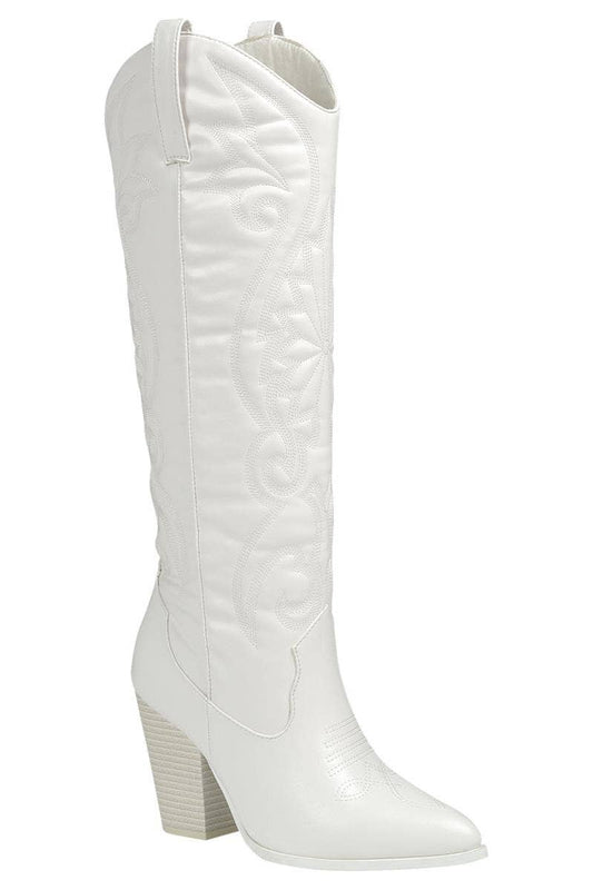 White Western Boots