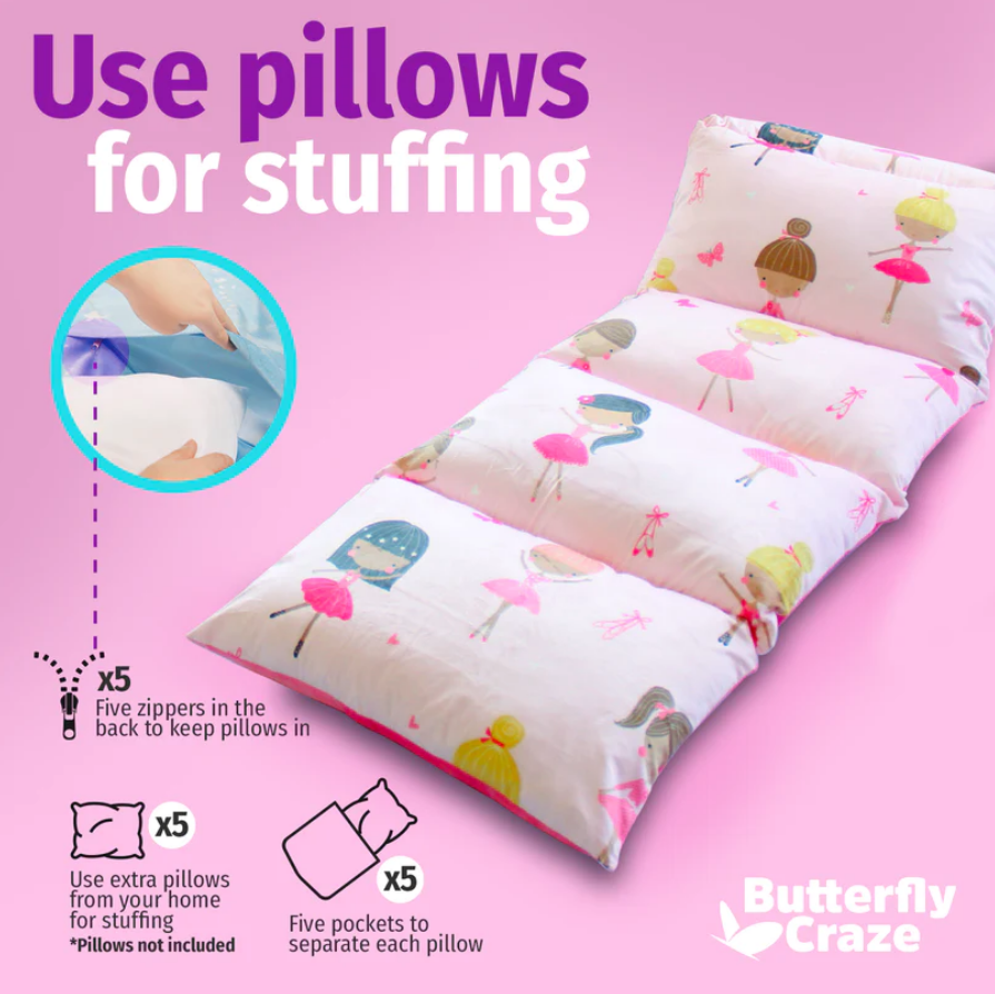 Butterfly Craze Pink Ballerina Pillowcase