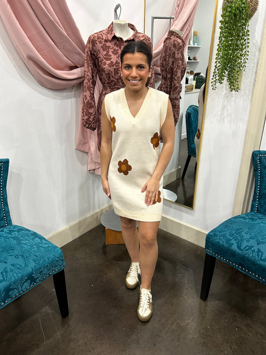 Flower Sweater Dress