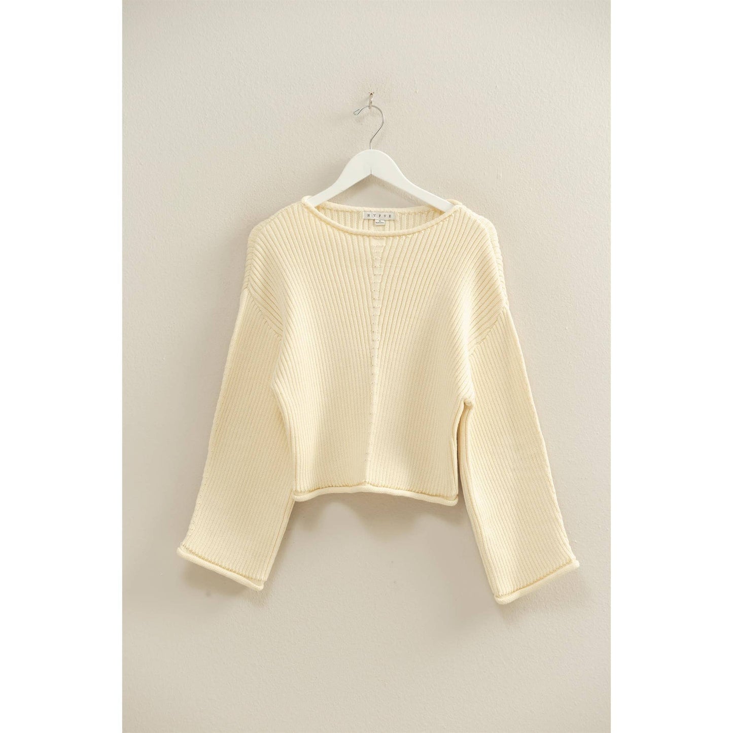 Long-Sleeve Ribbed Sweater