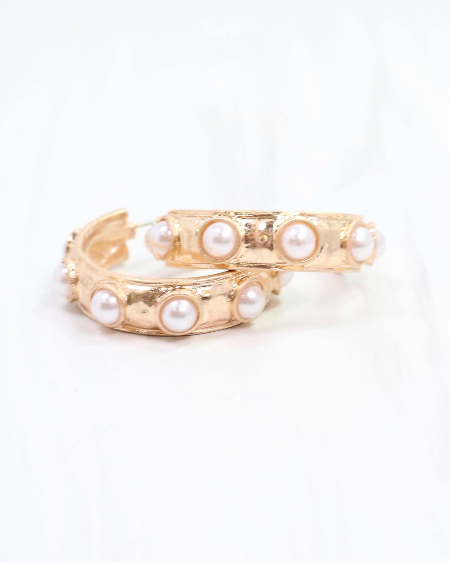 Frazee Pearl Hoop Worn Gold: Default