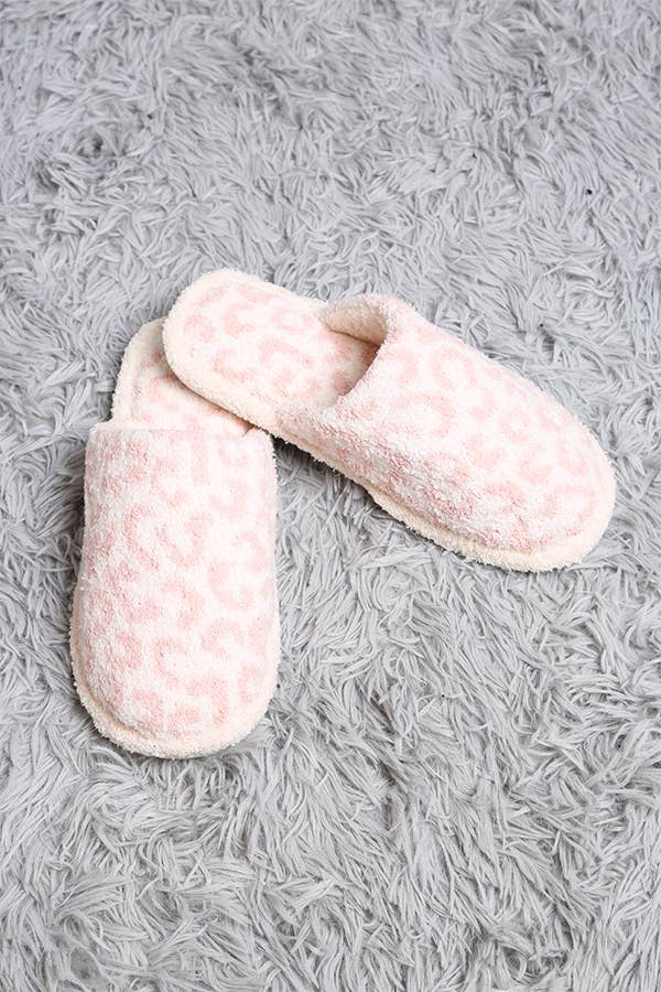 Leopard Fuzzy Soft Slippers ~ ONE Size