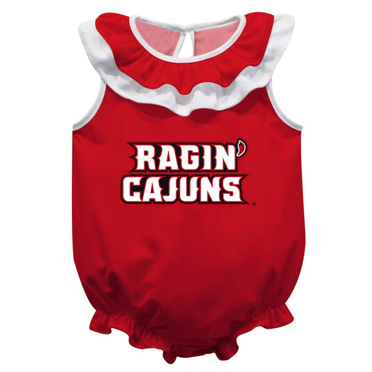 Louisiana Ragin´ Cajuns Red Sleeveless Ruffle Onesie