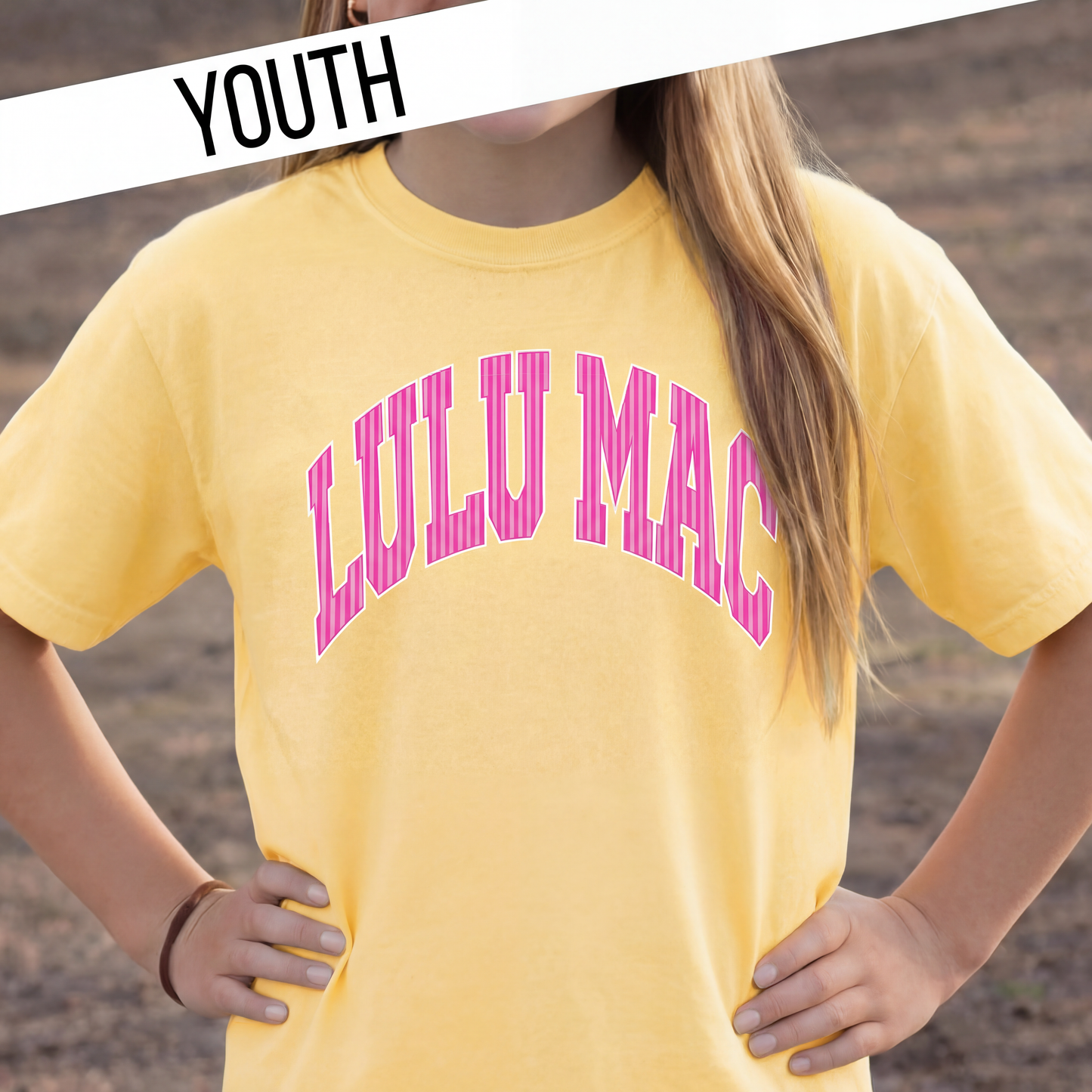 Dot Neon Pink Youth Comfort Colors Tee Lulu MAC (multiple colors)