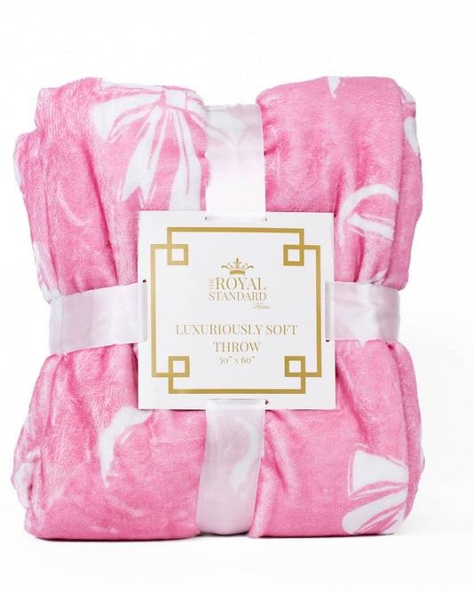 Hannah Bow Throw   Pink   50x60