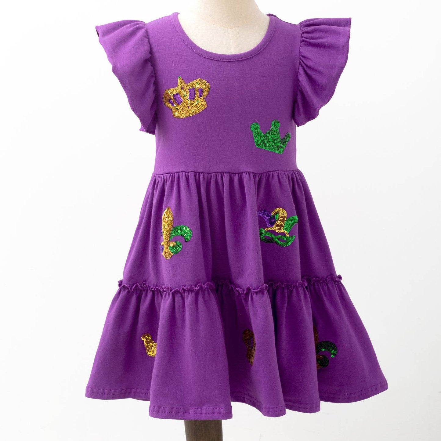 Mardi Gras Sequin Girls Dress
