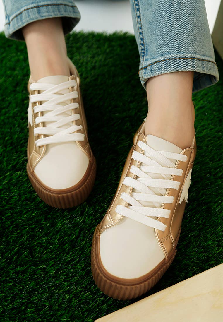 Jumping Jacks Metallic Faux Leather Star Sneakers