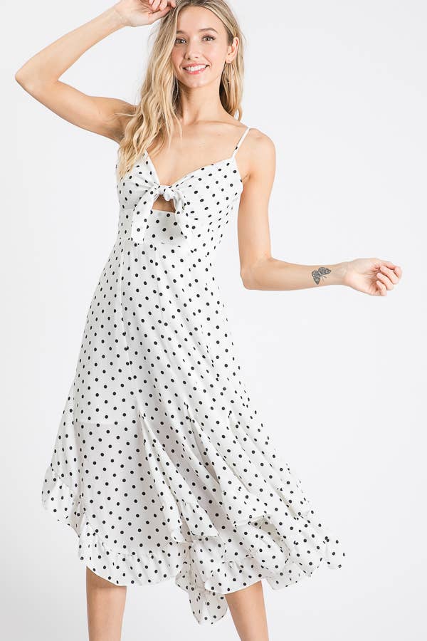 Asymmetrical Hem Sleeveless Midi Dress