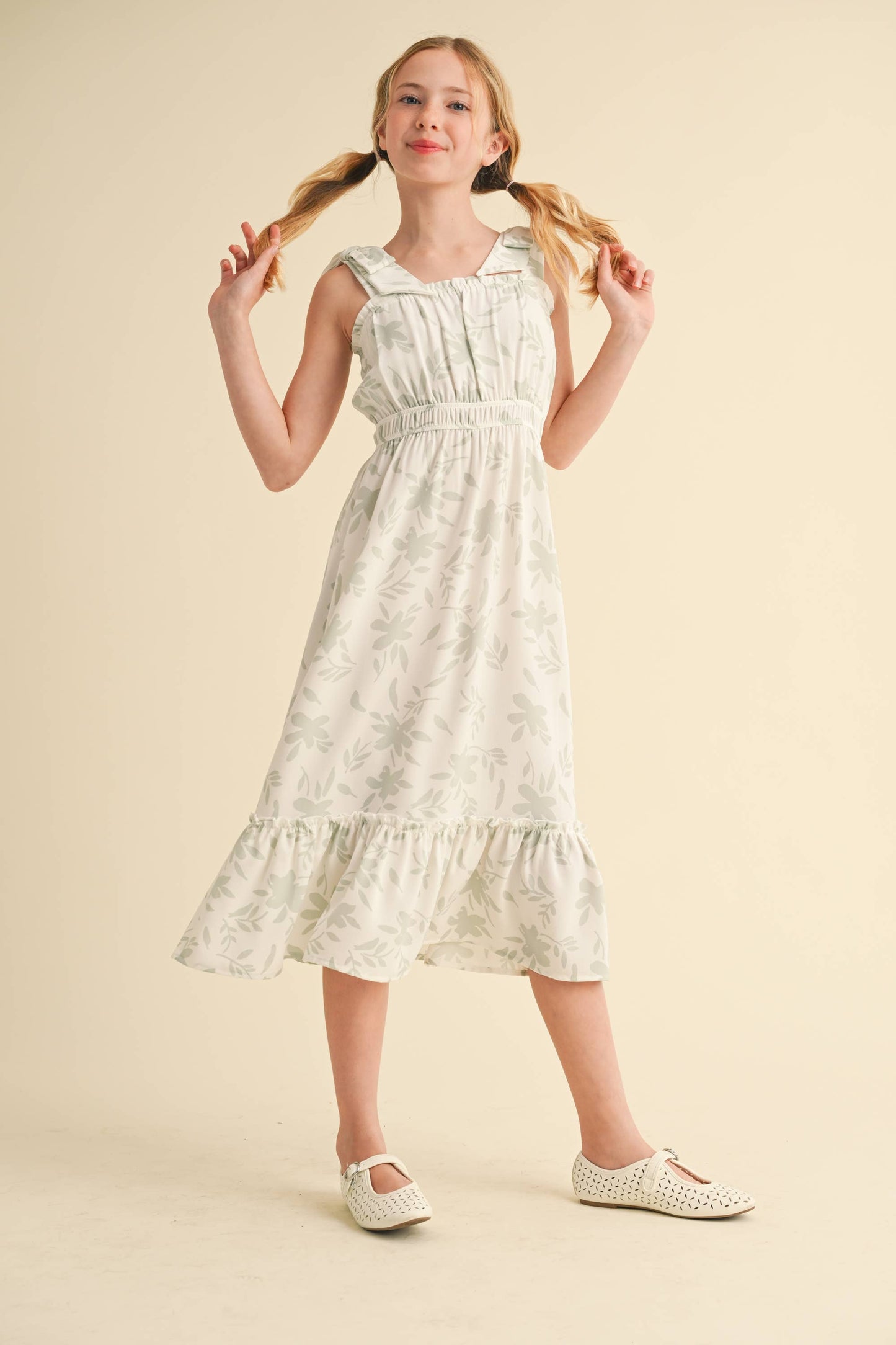 TWEEN GIRLS KIDS STRAPPY JULIETTE WAIST MIDI DRESS
