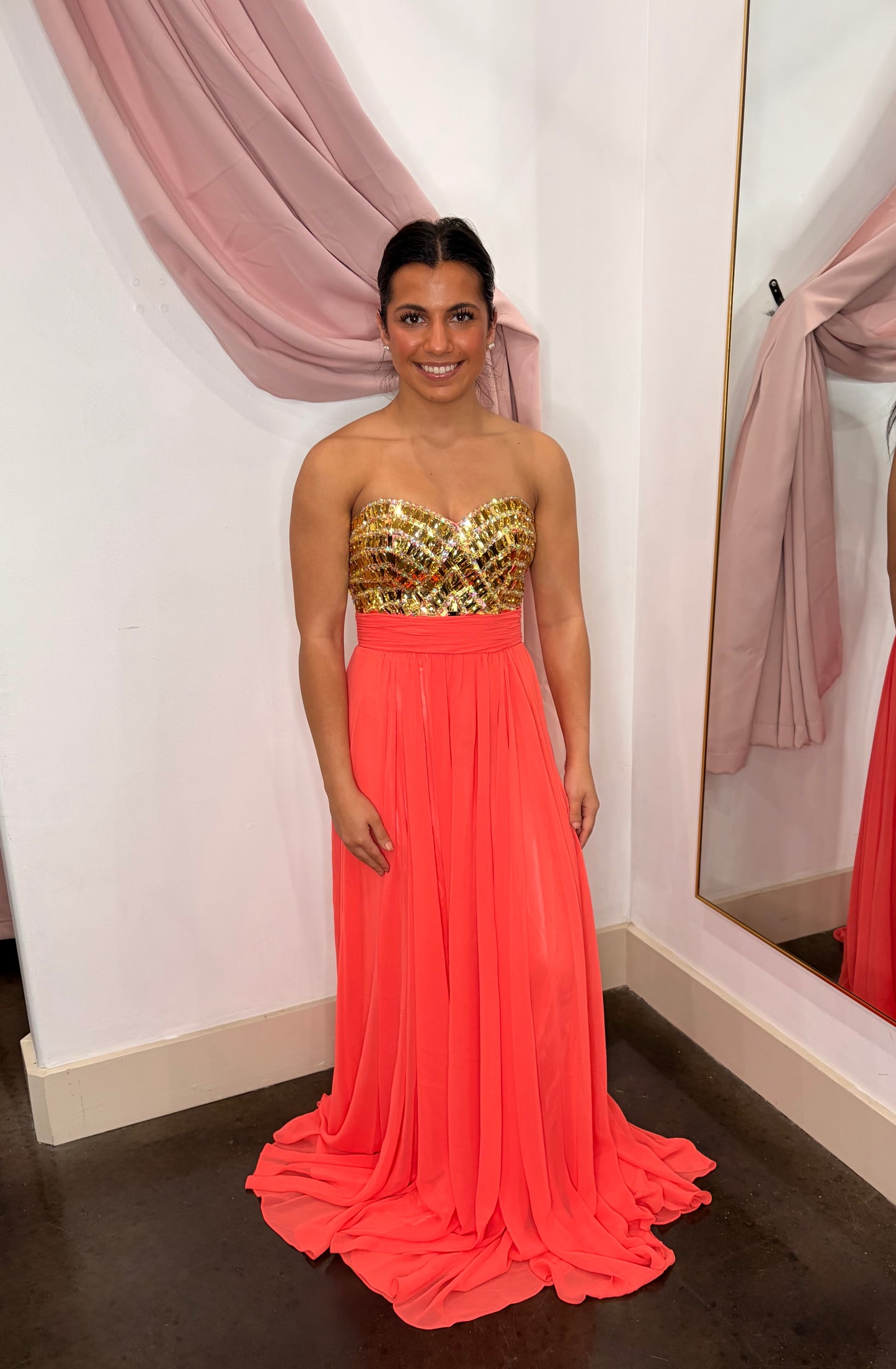 Flowing Chiffon Skirt Formal Dress ~ Small