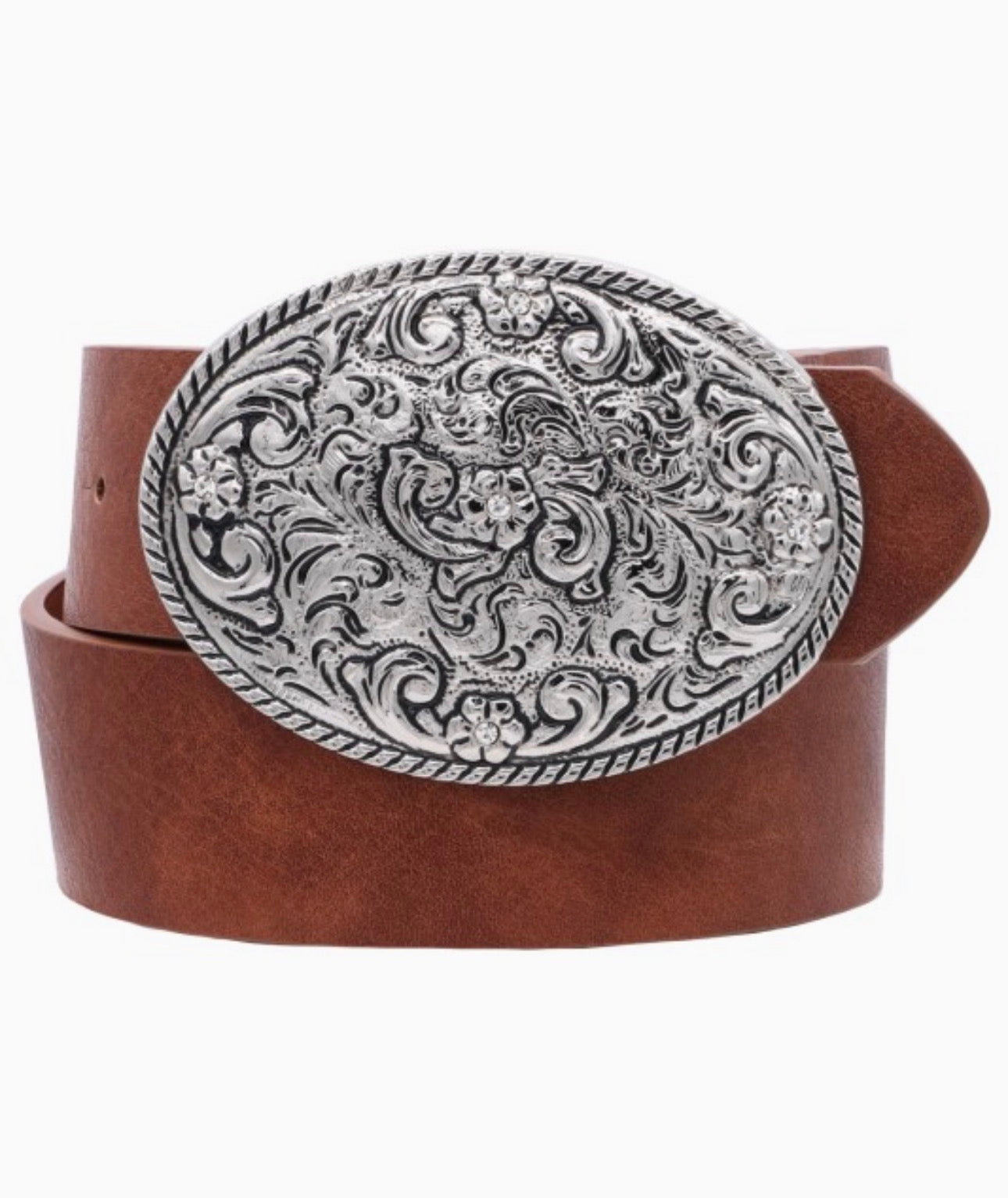 Floral Swirl Buckle Belt