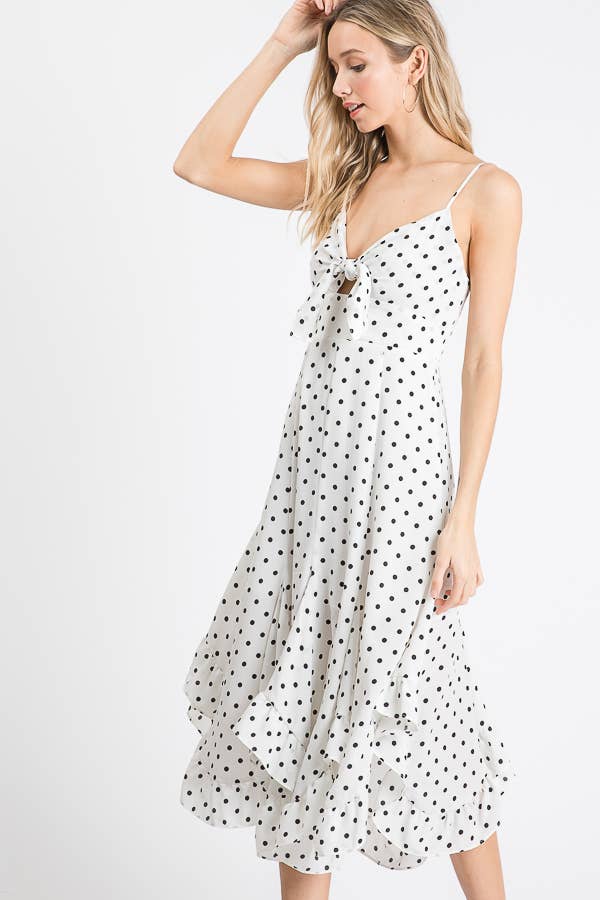 Asymmetrical Hem Sleeveless Midi Dress