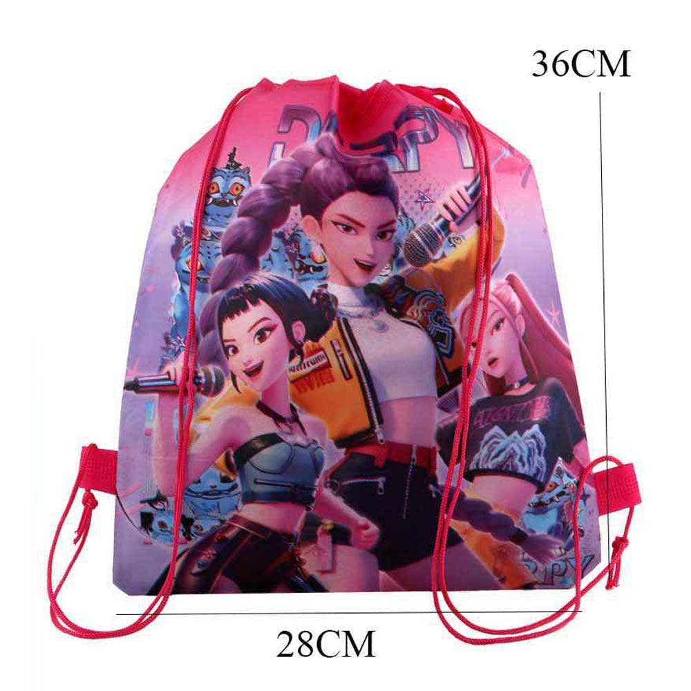 Kpop Demon Hunters Character Printed Drawstring Backpack Bags