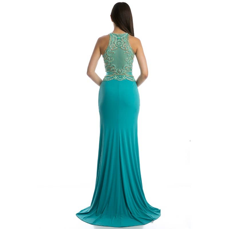 JEWEL EMBELLISHED HIGH TOP EVENING GOWN ~ Small