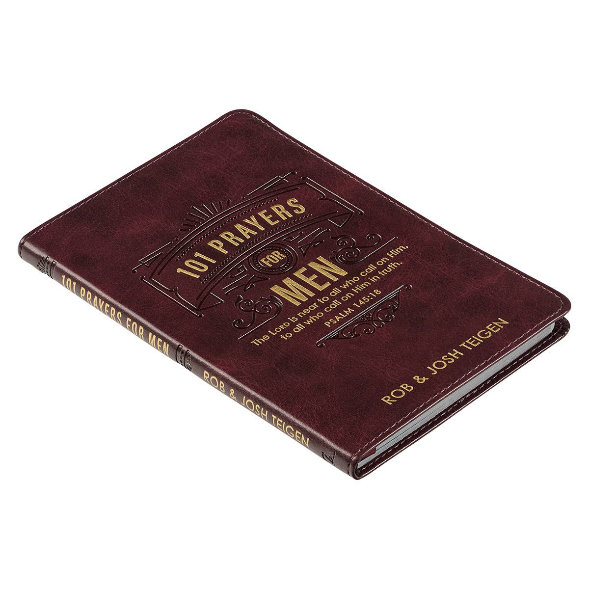 101 Prayers for Men Brown Faux Leather Gift Book - Psalm 145