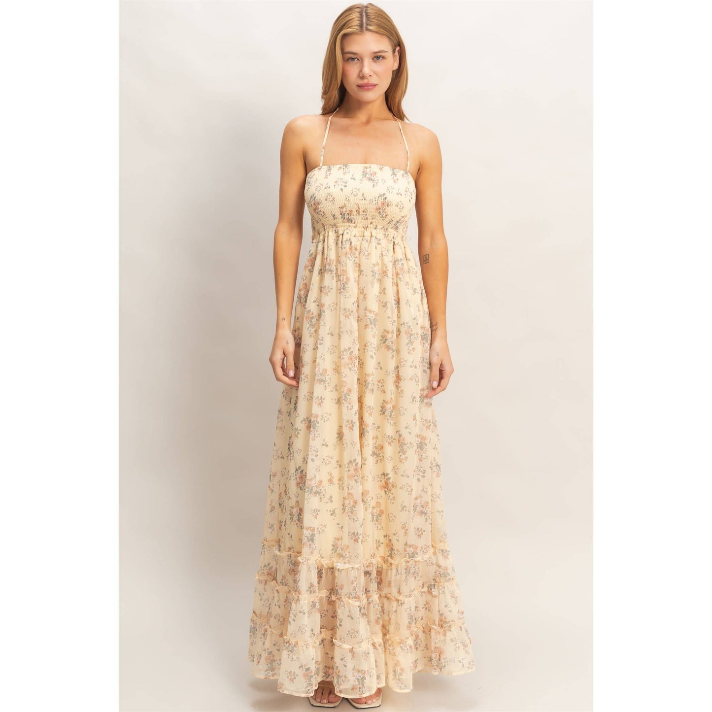 Smocked Floral Maxi Dress