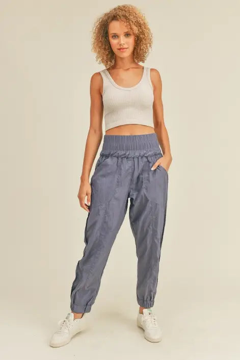 Purple High Rise Warm-up Style Jogger