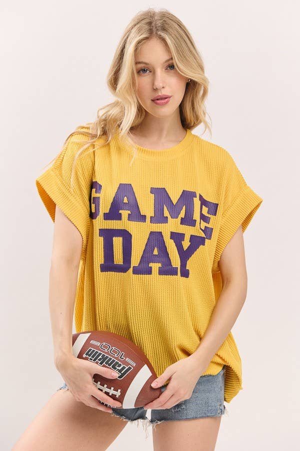 Game Day Ribbed Knit Top
