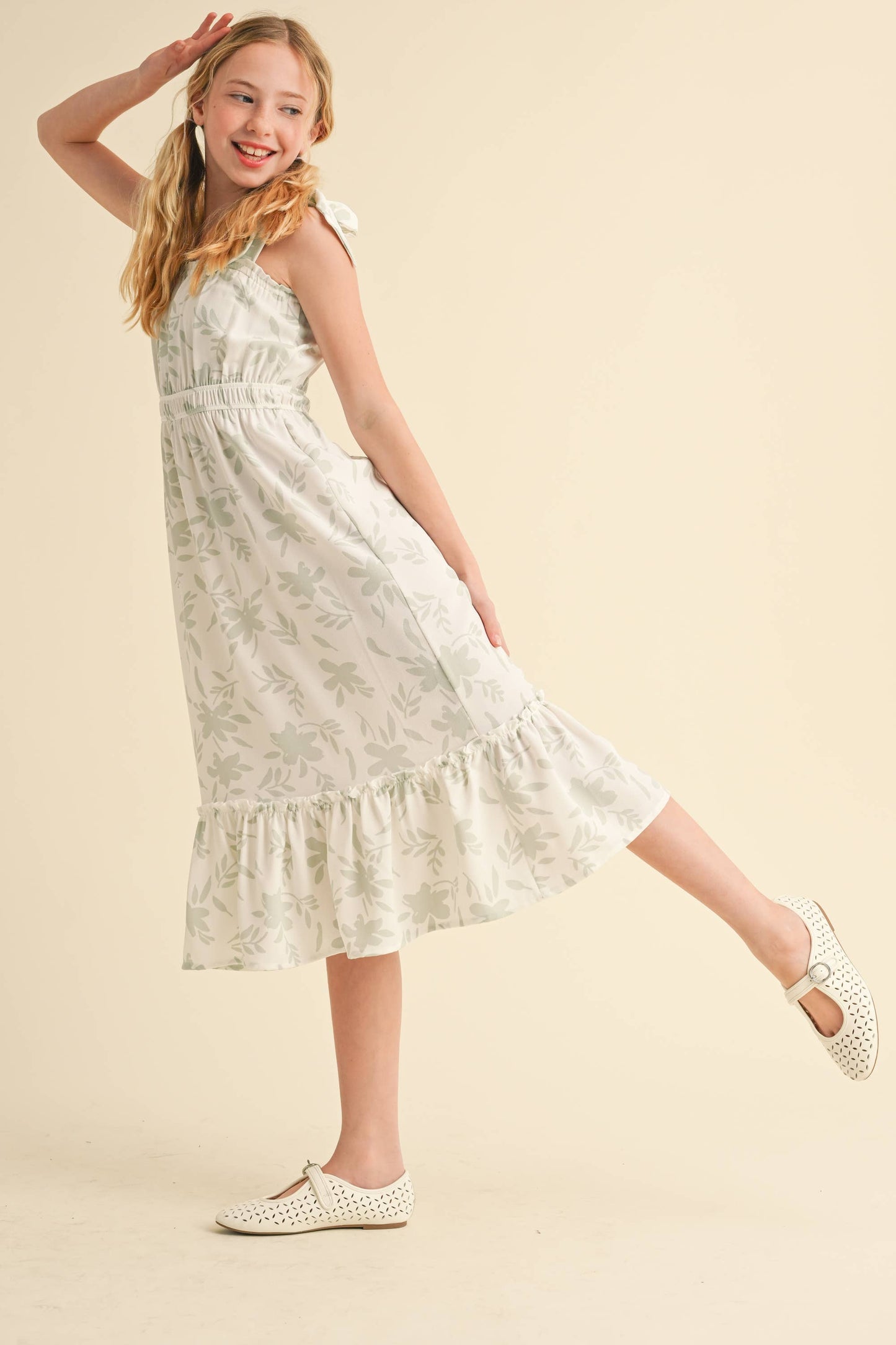 TWEEN GIRLS KIDS STRAPPY JULIETTE WAIST MIDI DRESS